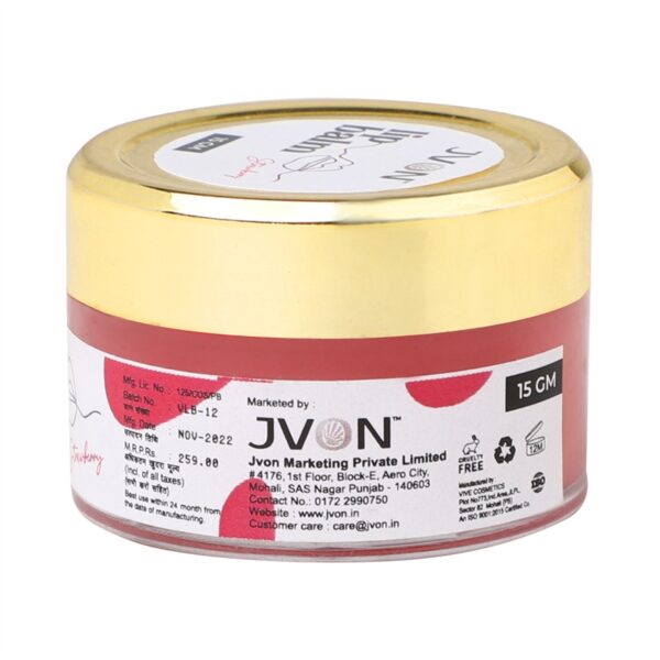 JVON Strawberry Lip Balm with Vitamin E 15gm - Image 4