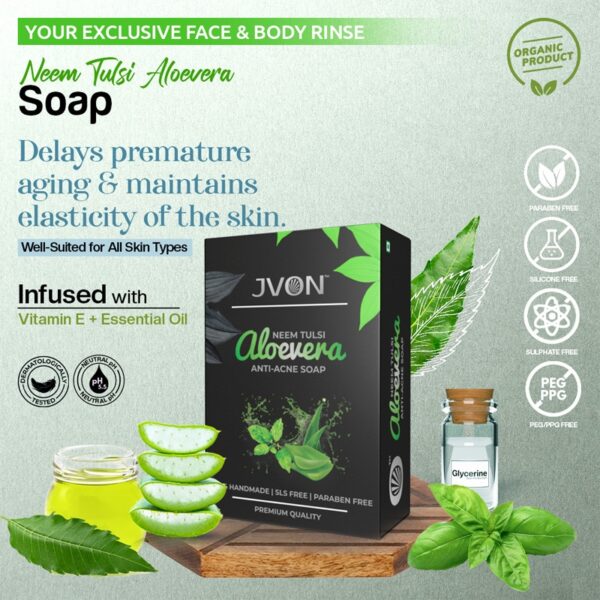 Neem Tulsi And Alovera Soap-100gm - Image 2