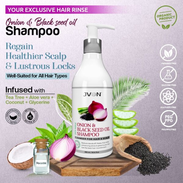 Onion & Black Seed Oil Shampoo-300ml - Image 3
